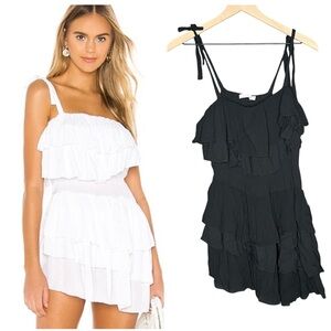 Indah Daria Layered Ruffle Mini Dress In Black Size Small